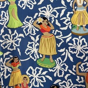 Joe Kealuha's Hawaiian Tank Maxi Dress Hula Print Mumu Size Medium Pockets Slit